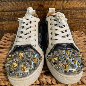 CHRISTIAN LOUBOUTIN SPIKES ORLATO BLUE